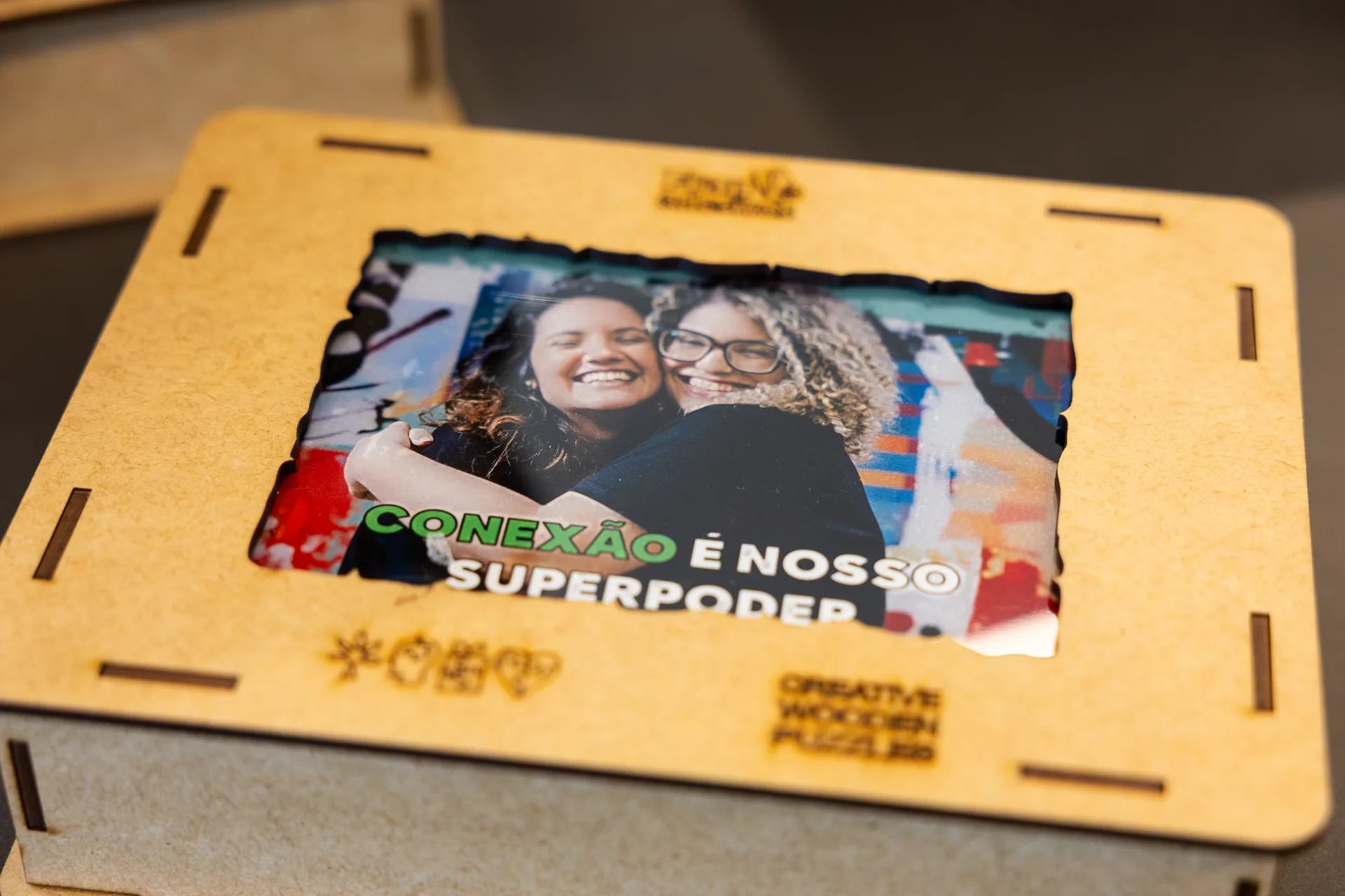 Quebra-cabeça personalizado com a mensagem Conexão é nosso superpoder